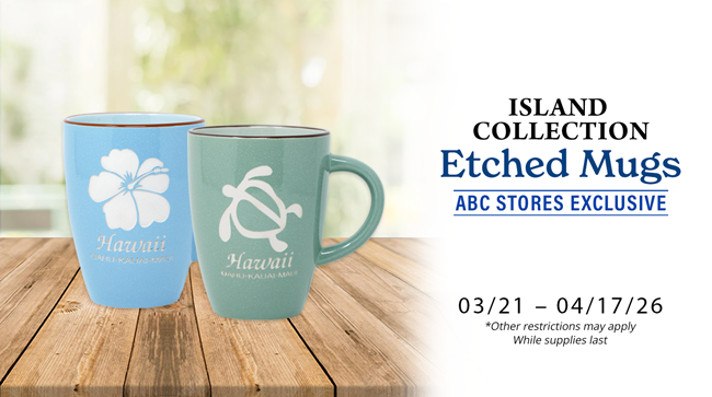 Island Collection Etched Mugs Promo Island Collection Etched Mugs Promo